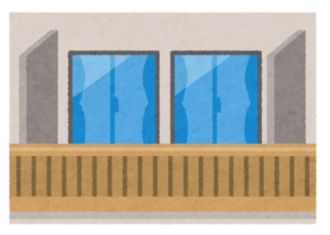 アパート外壁工事　洗濯物